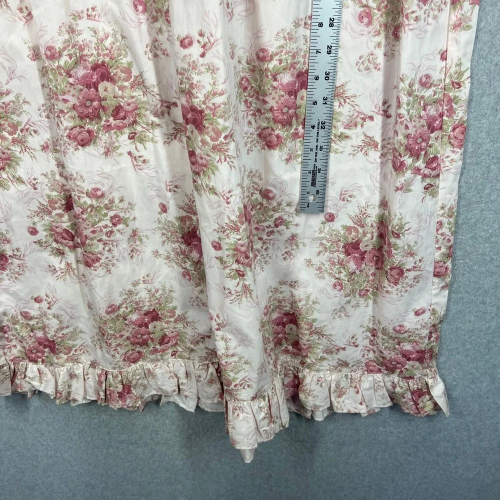 Laura Ashley Nightgown Women L Rose Tea Pink Floral Cotton Lace Trim Vintage NWT